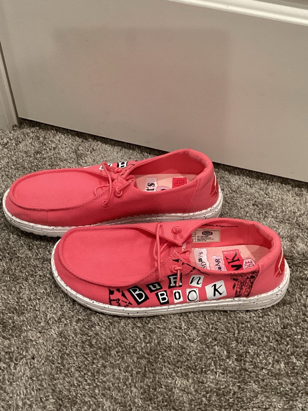 Hey Dude Mean Girls Coral Pink Slip-On Sneakers